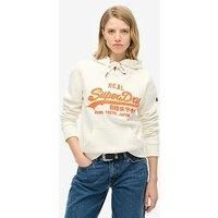 Superdry Neon Vl Emb Graphic Hoody - White
