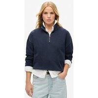 Superdry Athletic Essentials Half Zip Sweatshirt- Navy