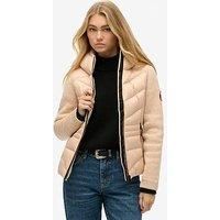 Superdry Hooded Storm Knit Hybrid Jacket - Beige