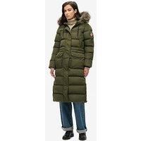 Superdry Everest Faux Fur Longline Jacket - Green