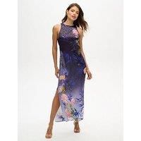 Superdry Printed Satin Maxi Dress - Navy