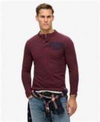 Superdry Mens Vintage Athletic Long Sleeve Grandad Top Size S - S Regular