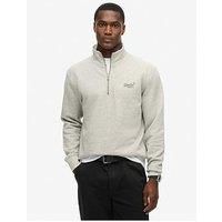 Superdry Essential Logo Henley Sweatshirt 2XL Grey
