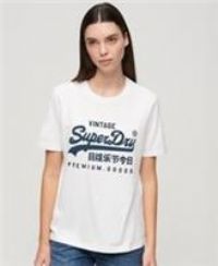 Superdry Womens Vintage Logo Scripted College T-Shirt Size 8