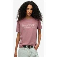 Superdry Venue Metallic Graphic T-Shirt - Purple
