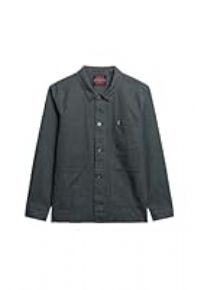 Superdry, MERCHANT STRIPE WORKER JACKET JKT, M5012064A, Indigo Stripe, L, MEN