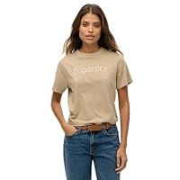 Superdry Emb Core Logo Boxy Loose Short Sleeve T-Shirt XL Beige
