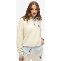 Superdry Women/'s Athletic Essentials Top with Zip Collar Wool White 10, wool white, 12