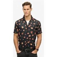 Superdry Men's Short Sleeved Print Shirt, Black