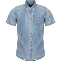Superdry  DENIM  men's Short sleeved Shirt in Blue