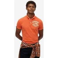 Superdry Vintage Athletic Short Sleeve Polo M Orange