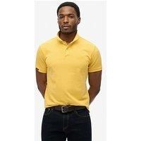 Superdry, Vint Destroy Polo Shirt, M1110439A, Pigment Yellow, S, Men