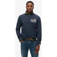 Superdry Workwear Applique Logo Crew Sweat - Navy