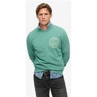 Superdry, Sweats LO-FI Outdoor Jumpsuit RELAXD Crew, M2014095A, Galvanised Green, M, Man, Adult
