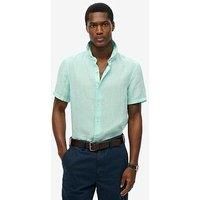 Superdry Vacation Linen Short Sleeve Shirt - Green