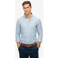 Superdry Vacation Long Sleeve Linen Shirt - Blue
