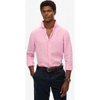 Superdry Men's Vacation Linen Shirt, Pink