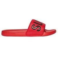 Superdry Women/'s Core Graphic Pool Slide Sandal, Red, 9.5 UK