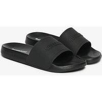 Superdry Logo Pool Sliders - Black