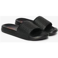 Superdry Aop Embossed Pool Sliders - Black