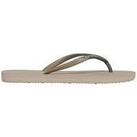 Superdry Metallic Flip Flops - Beige