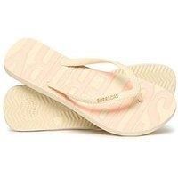 Superdry Women/'s Core Logo Flip Flop Sandal, Rice White Coral, 6 UK