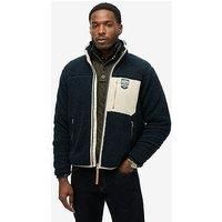 Superdry Vintage Retro Full Zip Fleece Jacket - Navy