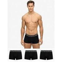 Superdry Men's 3 Pack Trunks, Black