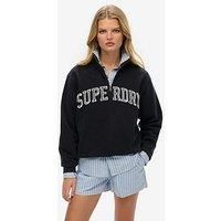 Superdry Athletic Essentials Applique Half Zip Sweatshirt - Navy