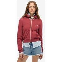 Superdry Women/'s Essential Hooded Jacket with Logo, claret, 12