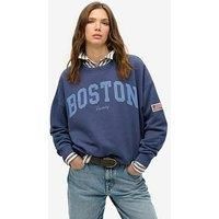 Superdry Athletic Essentials Relaxed Crew Sweatshirt - Navy