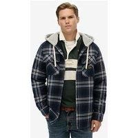 Superdry Surplus Hooded Check Shirt - Navy