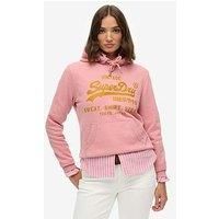Superdry Embellished Relaxed Hoodie - Pink