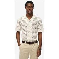 Superdry Knitted Texture Short Sleeve Shirt - White