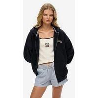 Superdry Athletic Essentials Oversized Zip Hoodie - Navy