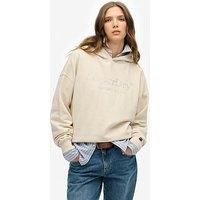 Superdry Venue Metallic Relaxed Hoodie L Beige