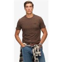 Superdry Essential Logo Embroidered T-Shirt - Brown