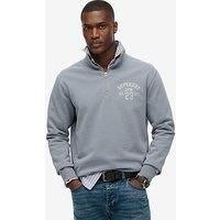 Superdry Athletic Essential Half Zip Sweat - Blue