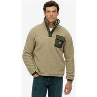 Superdry Fuji Fleece Henley Jacket - Beige
