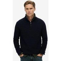 Superdry Cotton Texture Henley Quarter Zip Knitted Jumper