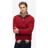 Superdry Superdry Essentials Cotton Knitted Quarter Zip - Red
