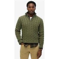 Superdry Jacob Cable Half Zip Knitted Jumper - Green
