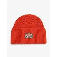 Superdry Trucker Knitted Beanie Hat - Orange