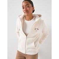 Superdry Fleece Lined Zip Up Hoodie - White