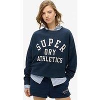 Superdry Essentials Relaxed Applique Crew Sweater - Grey