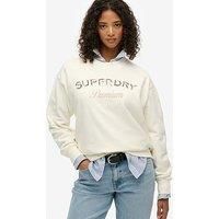 Superdry Premium Design Loose Crew Sweater - White