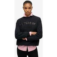 Superdry premium crew neck sweatshirt Black