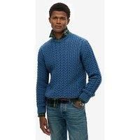 Superdry Superdry Jacob Cable Knitted Jumper - Blue