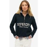 Superdry Slouchy Graphic Henley Jumper - Navy