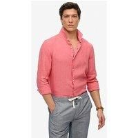 Superdry Embroidered Vacation Linen Long Sleeve Shirt - Pink